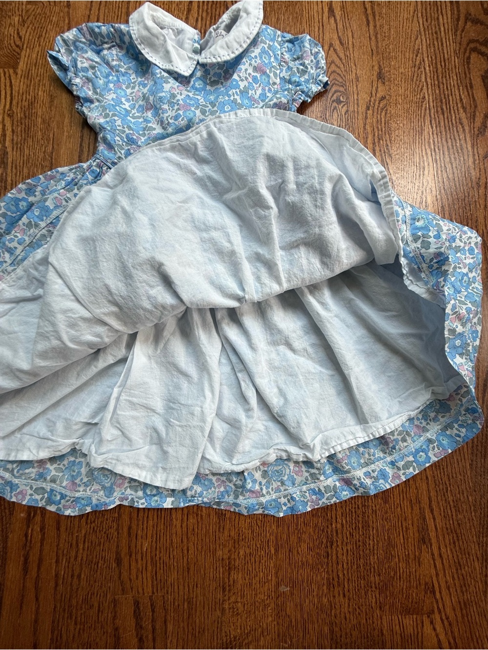 Lily Rose Blue Floral Peter Pan Collar Dress 6-7 Years ASO Princess Charlotte - Picture 3 of 11